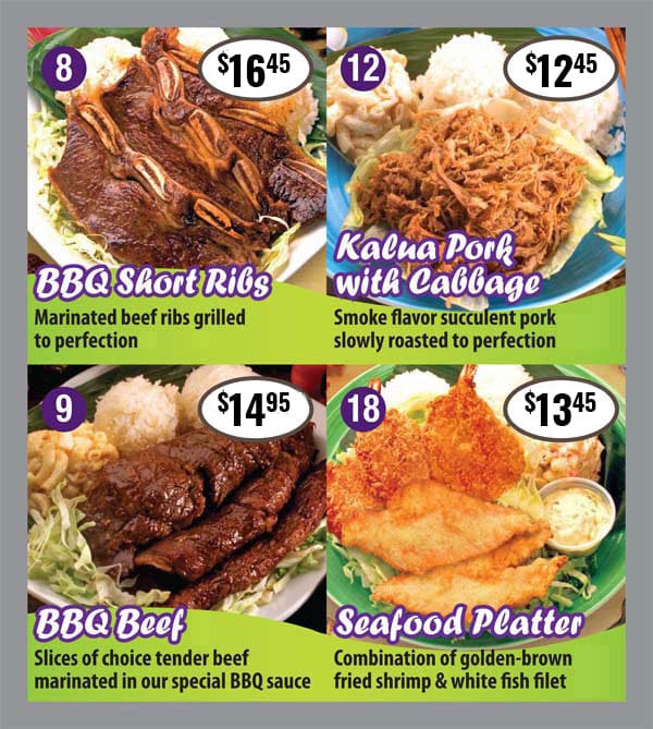 Our Menu Hawaiian Restaurant Hawaiian King BBQ Anaheim, CA